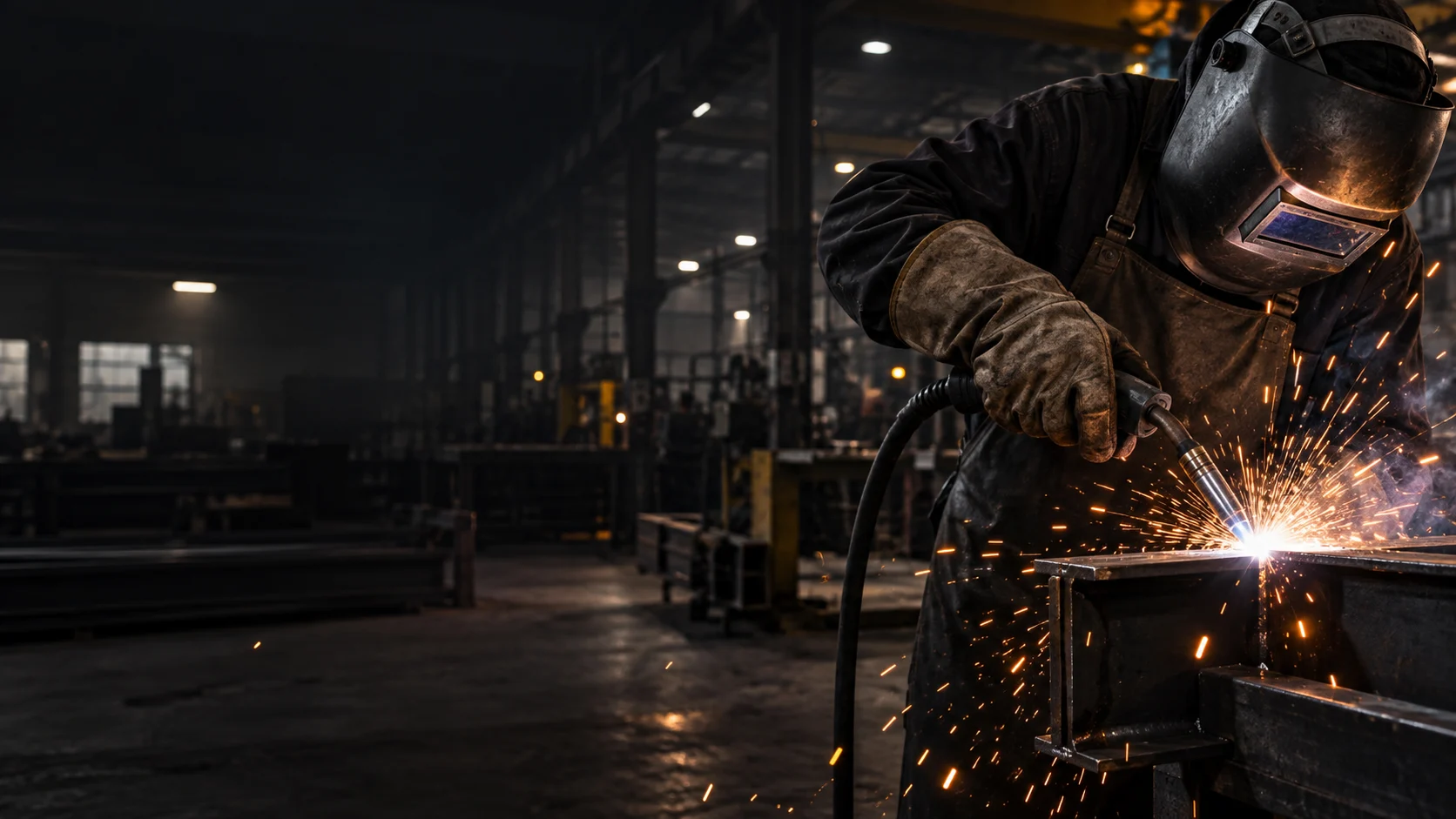 Metal birleştirme sırasında kaynak kıvılcımları; temsili görsel